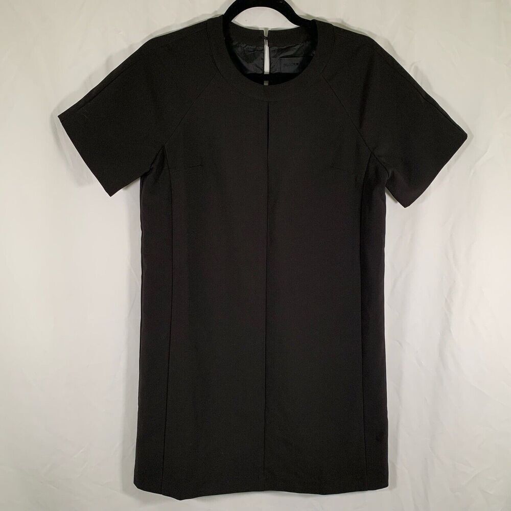 Blaque Label Mini Dress Women's Small Black Short Sleeve Shift Round Neck